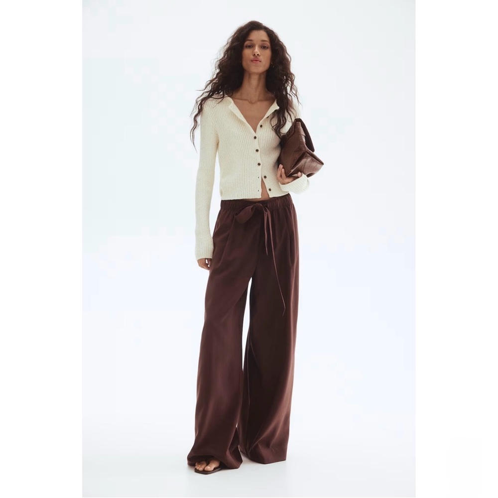 WIDE-LEG PANTS WITH TIE BELT